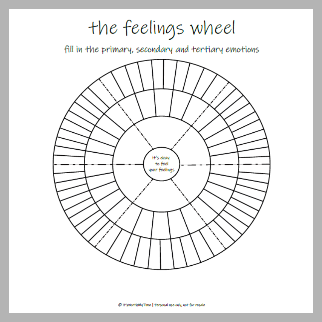 Feelings Wheels B&W Blank - 1 Digital Poster
