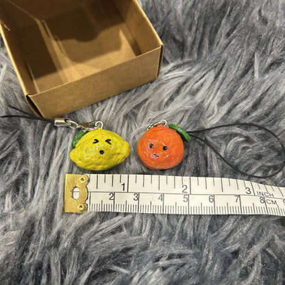 Kawaii Lemon & Orange Magnetic Clay Charms