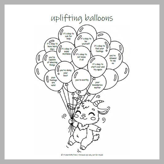 Uplifting Balloons Goat - 1 Digital Poster