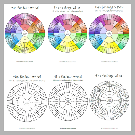 Feelings Wheel Bundle - 6 Digital Posters