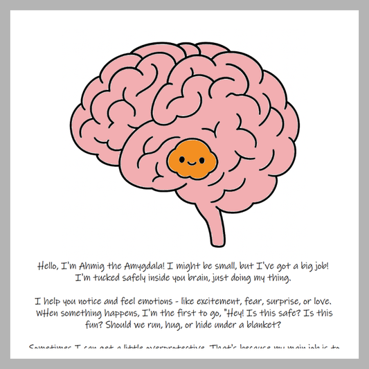 Kawaii Amygdala Letter Coloured - 1 Digital Poster