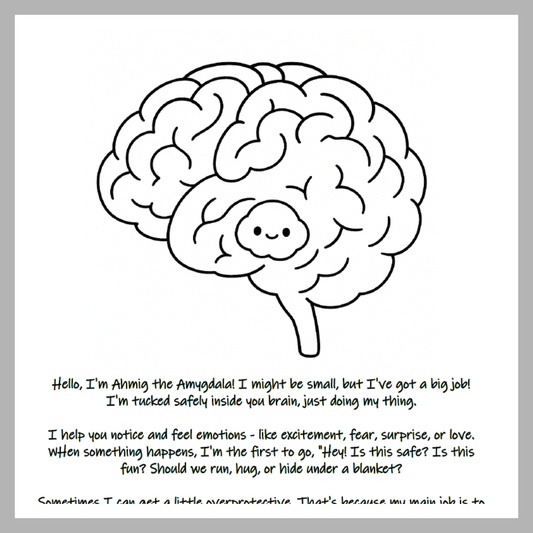 Kawaii Amygdala Letter B&W - 1 Digital Poster